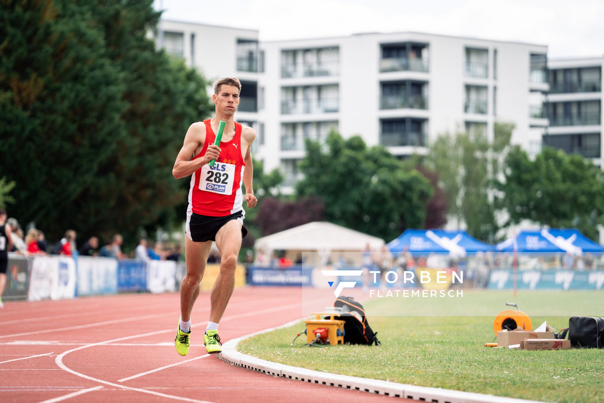 Collin Haug (LG Region Karlsruhe) am 29.05.2022 waehrend der Deutschen Meisterschaften Langstaffel im Otto-Schott-Sportzentrum in Mainz